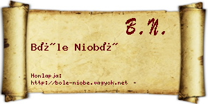 Bőle Niobé névjegykártya
